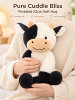 Boneka Sapi Plush Custom Logo Grosir untuk Dekorasi Buket 22cm, Boneka Plush Lucu dan Lembut, Hadiah untuk Bunga