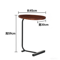 Table d'appoint en forme de C de style industriel, table basse à structure métallique durable pour salon, chambre et dortoir