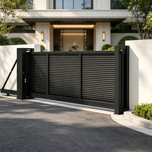 Diseño de Puerta Principal de Hierro Zhanjiang, Puerta Cantilever, Puertas de Seguridad de Aluminio para Entrada de Vehículos, Puerta Corredera para Almacén, Villa, Fábrica - Product Image 1