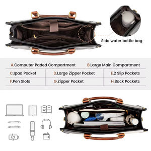 Bolso de Mano de Moda para <span class=keywords><strong>Mujer</strong></span> al por Mayor, Juego de 2 Piezas, Bolso Tote de Cuero PU de Gran Capacidad, Bolso de Hombro para <span class=keywords><strong>Mujer</strong></span> con <span class=keywords><strong>Cartera</strong></span> - Product Image 2