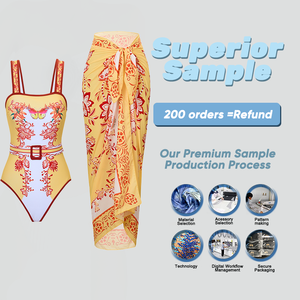 Women's Customized Swimsuit with <strong>Cover</strong> <strong>up</strong> Sarong <strong>Wrap</strong> Floral <strong>Beach</strong> <strong>Cover</strong> <strong>up</strong> Set Bescheiden Badpakken Voor Dames - Product Image 1
