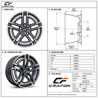 Jantes de voiture pour passagers CF 5x139.7 64.1 COMPATIBLES avec Rivian R1T R1S, jantes forgées monobloc usinées CNC, 20 21 22 pouces