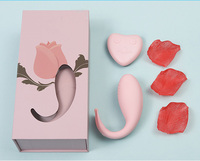 Ventes chaudes, vibrateur sans fil en forme d'œuf en silicone rose et bleu, étanche, avec télécommande et recharge par trou d'épingle