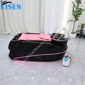 Kisen Wholesale Price Cheap Full Lying Massage Shampoo <b>Bed</b> Feet Lifted Black Pink High-<b>end</b> Body Relax - Product Image 5