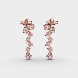 Graceful Gold Plated Diamond <b>Stud</b> <b>Earrings</b> Crafted in 925 Sterling <b>Silver</b> Elegant Fine Jewelry for Bridal Daily Wear Anniversary - Product Image 1