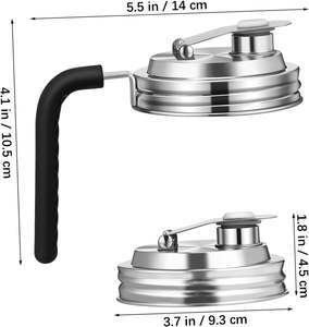 Cafetière à froid en acier inoxydable et infuseur à thé avec couvercle à rabat pour bocaux à large ouverture - Product Image 2
