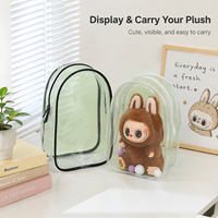 Tas Jinjing Boneka Karakter PVC 13cm dengan Ritsleting, Desain Fashion, Anti Debu & Portabel untuk Penyimpanan Kabel Data