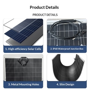 Panneau Solaire Monocristallin Flexible 200W pour Tente de Toit, Balcon Européen, Génération d'Énergie Haute Efficacité, Compatible Multi-réseaux - Product Image 3