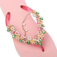 Chaîne de tongs en cristal pour femmes strass verre V Type décorations de chaussures pour pantoufles et sandales en métal légères