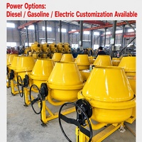 Bétonnière diesel portable mini 350L/400L de fabrication chinoise, rendement élevé 4-5m³/h, garantie 2 ans pour la construction