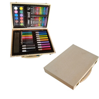 68 pièces école enfants outil de poterie 12 couleurs en bois coloriage dessin papeterie boîte en bois emballage pour expression créative