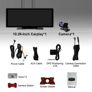 10.26 Inch Xách Tay Xe Stereo IPS Màn Hình Cảm Ứng Xe Thông Minh MP5 Máy Nghe Nhạc Hỗ Trợ Carplay Android Tự Động, Với Phía Trước Phía Sau Máy Ảnh - Product Image 4