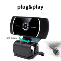 1080p Full HD Bilgisayar Web Kamerası 30fps Masaüstü Kamerası Sürücüsüz Manuel Odaklama 360 Derece Dönüş