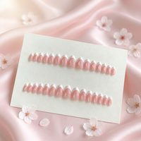 Faux Ongles à Presser Tendance 2026 : Ongles Longs Français en Acrylique Réutilisables Faits Main en ABS 3D Forme Carrée avec Colle – Vente en Gros