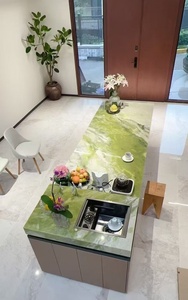 Tấm Đá Cẩm Thạch sang trọng glaciar trắng xanh 1200*2400 đánh bóng tấm lớn tùy chỉnh hiện đại Vanity Tops Bàn cà phê Tops biệt thự - Product Image 4