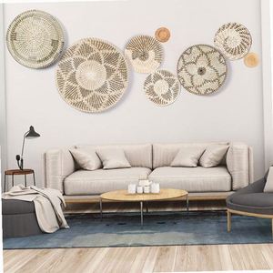 Etagere in canna cinese, decorazioni murali, tappeto rotondo, vaso da parete, per parete decorata, angeli, macramè, corona, cornice, camera da letto - Product Image 6
