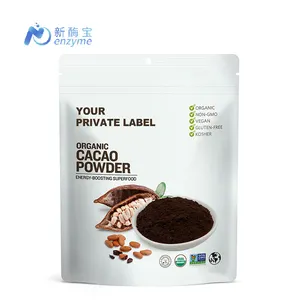 Novenzym Levert Groothandelsprijs Private Label Verpakt Natuurlijk Cacaopoeder Ruw Cacaopoeder Gealkaliseerd Cacaopoeder