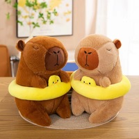 Jouet en peluche Capybara de 8 pouces pour enfants, très populaire, avec anneau de natation, en coton PP, cadeau pour enfants, jouet pour machine à griffes