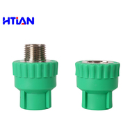 Raccord interne double articulé vert en PPR pour accessoires de plomberie PPR, conduites d'alimentation en eau et d'évacuation PPR
