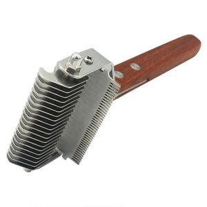 Peigne démêlant en bois massif pour animaux de compagnie, râteau métallique pour sous-koque, brosse de toilettage pour l'entretien du pelage des chiens et des chats - Product Image 1