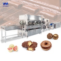 Machine d'enrobage de bonbons pour chocolat, à bande, pour fruits déshydratés et noix de cajou, avec fonction de refroidissement et de production en tunnel, prix compétitif