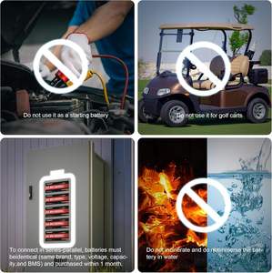 Batería de Litio LiFePO4 de 25.6V 100Ah con BMS Integrado, Alto Rendimiento, 15000 Ciclos, Ideal para Almacenamiento de Energía Solar, Respaldo de Energía, RV y Camping - Product Image 6