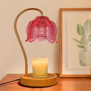 Veilleuse LED en cristal blanc chaud, moderne, avec bouton manuel, rechargeable USB, minimaliste, 2700K Ra90, 25000 heures, design tulipe, pour usage domestique - Product Image 2