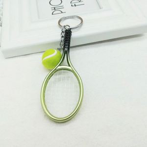 Wholesale Custom Tennis Racket Metal Keychain Creative Sports <b>Keyring</b> Handmade Bag Pendant for Athletic Gift Bulk Orders - Product Image 6