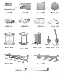 Panier de salle de bain mural triangulaire à 2 niveaux HYLAND BH31 en acier inoxydable, accessoires de salle de bain de qualité supérieure, vente chaude - Product Image 5