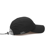 Casquette personnalisée 5 panneaux en nylon légère avec lettres brodées, cordon de serrage réglable, visière incurvée, vente en gros, unisexe, sport, OEM