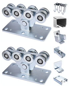 Composants de <span class=keywords><strong>chariot</strong></span> de <span class=keywords><strong>chariot</strong></span> de <span class=keywords><strong>porte</strong></span> en <span class=keywords><strong>porte</strong></span>-à-faux plaque de fer avec plaque inférieure ajustée à 6 crochets - Product Image 3