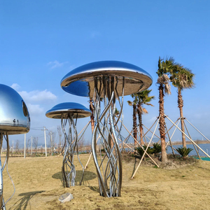 Hiện đại ngoài trời nghệ thuật tùy chỉnh tay-đánh bóng thép không gỉ tượng động vật nhà máy trực tiếp sứa tác phẩm điêu khắc thủ công kim loại - Product Image 1