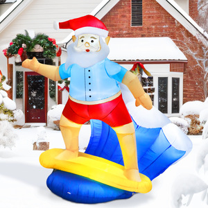 6ft Low Outdoor Christmas Año Nuevo Decoración Navidad Inflable Surf <span class=keywords><strong>Santa</strong></span> <span class=keywords><strong>Claus</strong></span> - Product Image 2
