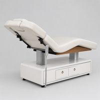 Cama de Belleza Eléctrica de 4 Motores con Función de Elevación e Inclinación Independiente Delantera y Trasera, Base Metálica, Altura Ajustable, para Clínica Dental y de Estética