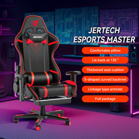 JERTECH GR101 DDP Chaise de joueur blanche personnalisée avec oreiller Chaise ergonomique pour ordinateur de bureau et équipement de jeu