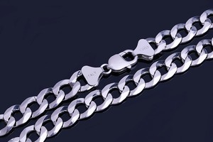 Collana da Uomo in Argento Puro 50cm Catena Maschile Larga 4 5 6 7 8 9 11 12mm Collana a Maglia Grossa per Uomini - Product Image 3