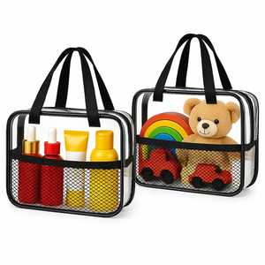 <b>Clear</b> Travel <b>Toiletry</b> <b>Bags</b> Large Waterproof PVC Quart Organizer Kit with Zipper for <b>Toiletries</b> Airline - Product Image 4