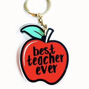 Cheap Wholesale Custom Print Plastic Display clear Teachers' Day Acrylic <b>Keychain</b> - Product Image 4