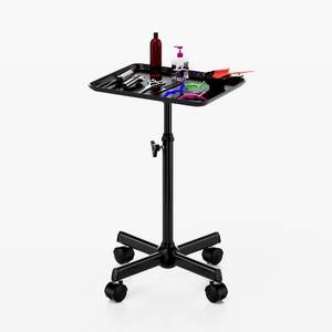 Chariot de Salon en Acier Inoxydable à Roulettes, Réglable en Hauteur, pour Coiffeur et Barbier - Meuble de Salon Très Vendu - Product Image 2