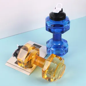 Wholesale 2600ml Sports Gym Fitness Dumbbell Shaped Plastic Water Bottle Sport Drinking Travel Cup
