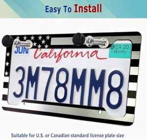 حامل لوحة أرقام السيارة من الألومنيوم بتصميم العلم الأمريكي مع نجوم وخطوط، للجزء الأمامي والخلفي، عبوة من قطعتين مع براغي LIHENG - Product Image 4
