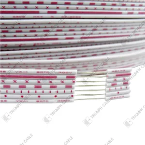 AWM UL2468 10AWG Multi-Core ribbon flat electrical wire Rainbow Cable High Temperature PVC Insulation Wire Cable