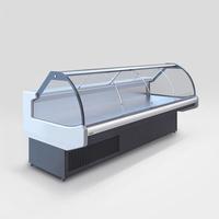 Comptoir de présentation réfrigéré commercial personnalisable en acier inoxydable pour aliments cuits à l'air, vitrine réfrigérée à rideau d'air ouvert pour traiteur et vente au détail
