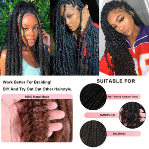 Marley Xoắn bện tóc 18 24 inch afro kinky xoăn Crochet Bím Tóc Crochet Bím Tóc tổng hợp bảo trì thấp da thân thiện - Product Image 6