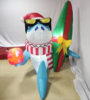 Requin de noël avec décorations de Skateboard gonflables d'extérieur Offre Spéciale nouveau Type intéressant