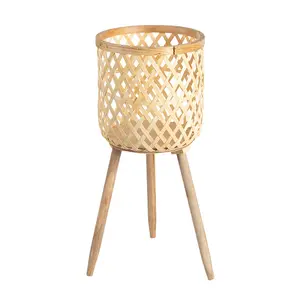 Dd1891 Plant Pot Huis Kunstmatige Indoor Rotan Hout Tuin Groothandel Metalen Verstelbare Stand Keramische Plantenbakken & Bloem Plant Pot