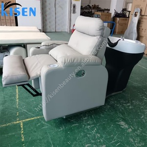 Kisen Multifunctional Salon <b>Chair</b> Barbershop <b>Sofa</b> Table Electric Shampoo Massage Rotation <b>Bed</b> with Ceramic Sink - Product Image 4