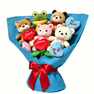 Customized <b>Cute</b> Plush flower bouquet, Teddy <b>bear</b> bouquet ,Frog plush bouquet, Valentine’s plush bouquet, Giftable plush bouquet - Product Image 1