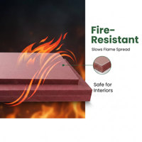 Panneau MDF ignifuge rouge FR, panneau de fibres résistant au feu, panneau MDF mélaminé 1220X2440mm 2800X2070mm, durable pour les armoires de cuisine et les meubles