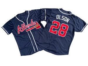 Maillot de baseball personnalisé Atlanta Alternate 2026 grande taille - Bleu, protection UV, séchage rapide, logo brodé, uniforme cousu - Product Image 3